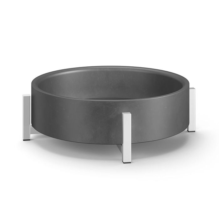 Zack Centro Perto Hormigón y Acero Inoxidable Diámetro 26 cm Altura 8,9 cm Zack Centro Perto Hormigón y Acero Inoxidable Diámetro 26 cm Altura 8,9 cm